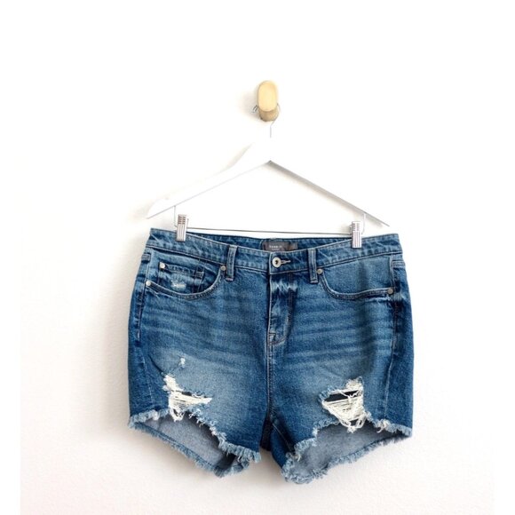NEW! Torrid Distressed Denim Jean Shorts High Rise Blue SZ 12 - Picture 5 of 10
